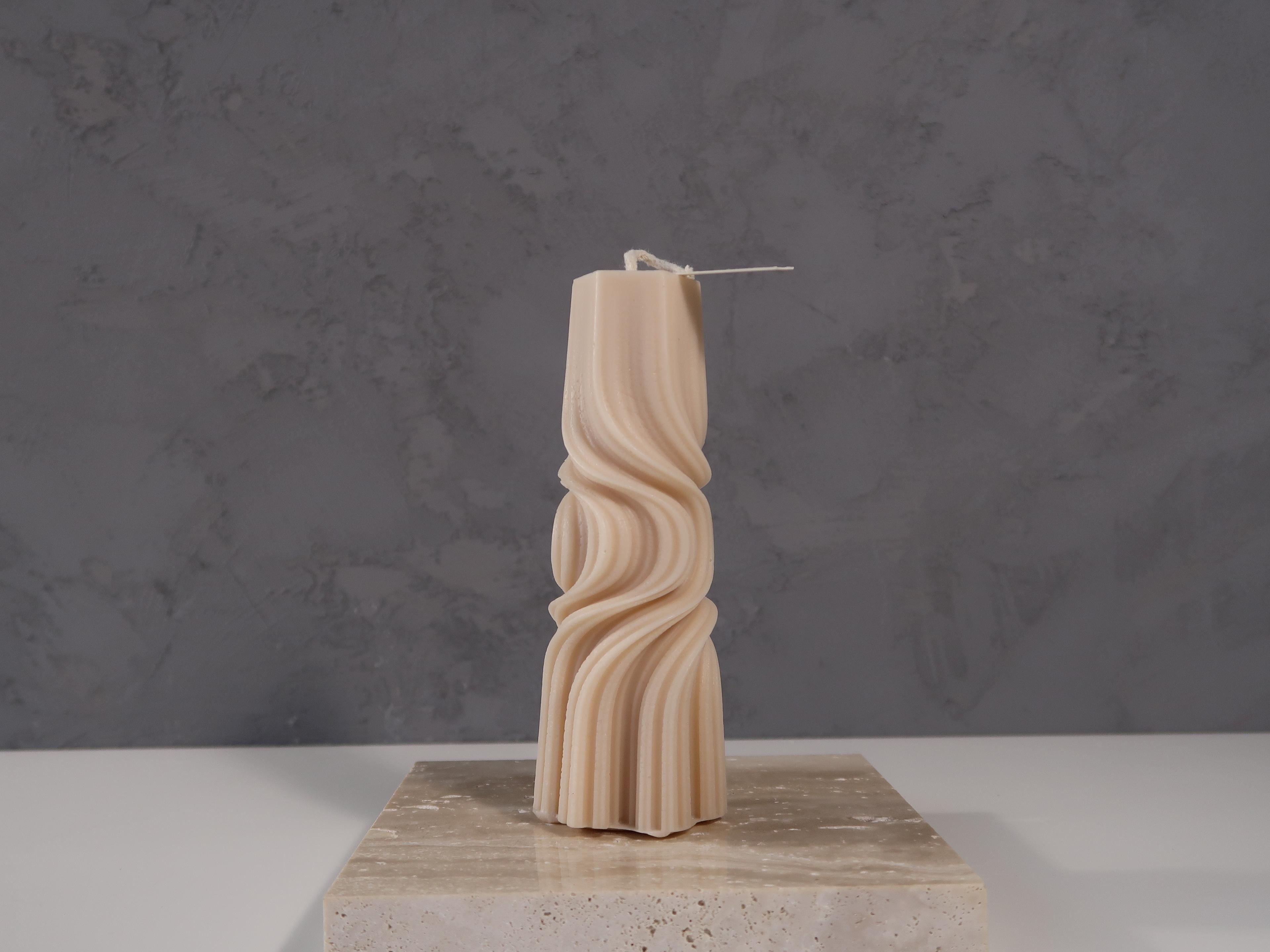 Swirl Pillar Candle Small