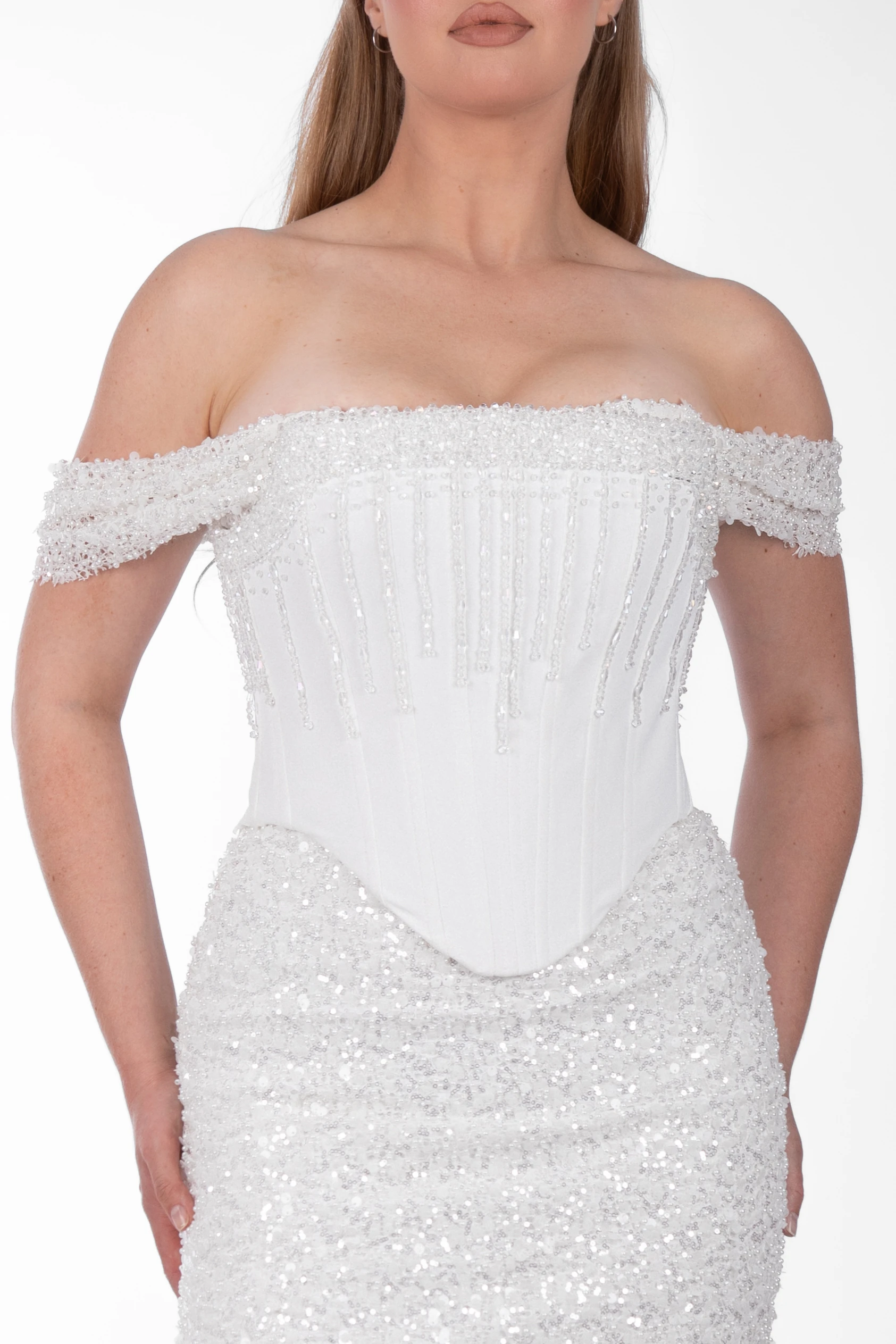 Tiger Shine – Işıltılı Taş İşlemeli, Korsaj Formlu Modern 