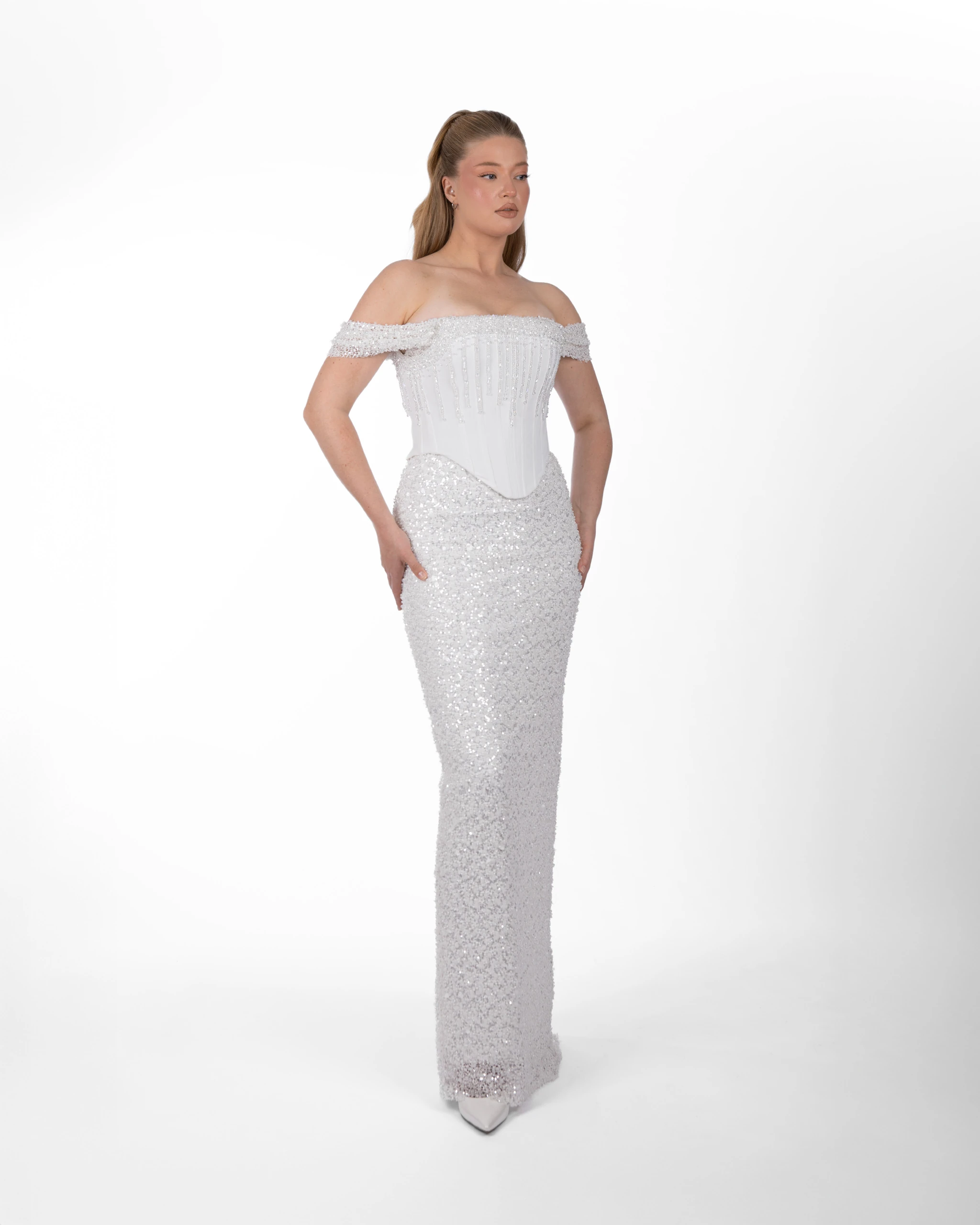 Tiger Shine – Işıltılı Taş İşlemeli, Korsaj Formlu Modern 