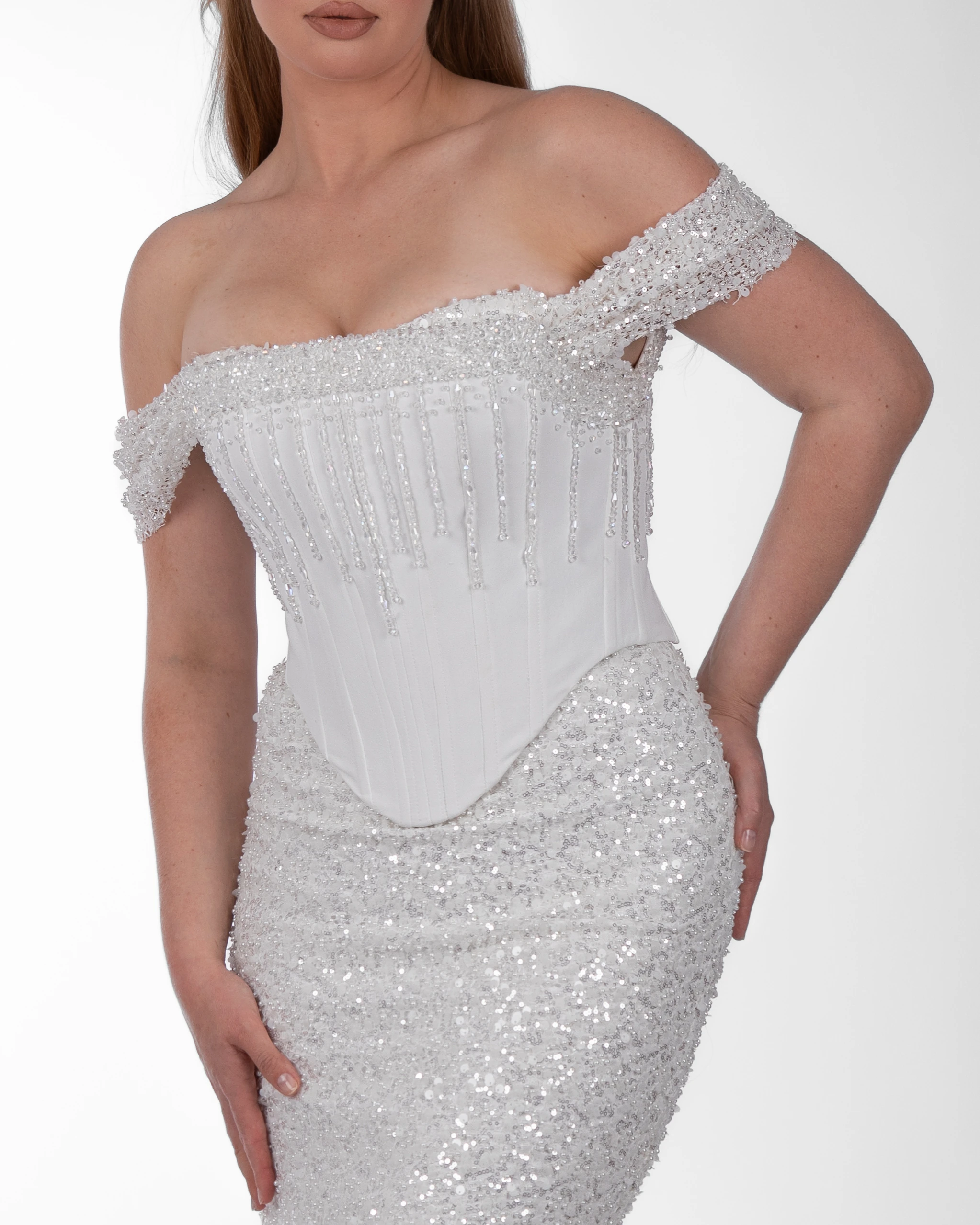 Tiger Shine – Işıltılı Taş İşlemeli, Korsaj Formlu Modern 