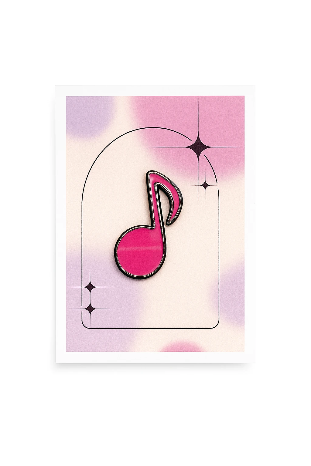 Pembe Nota Broş image