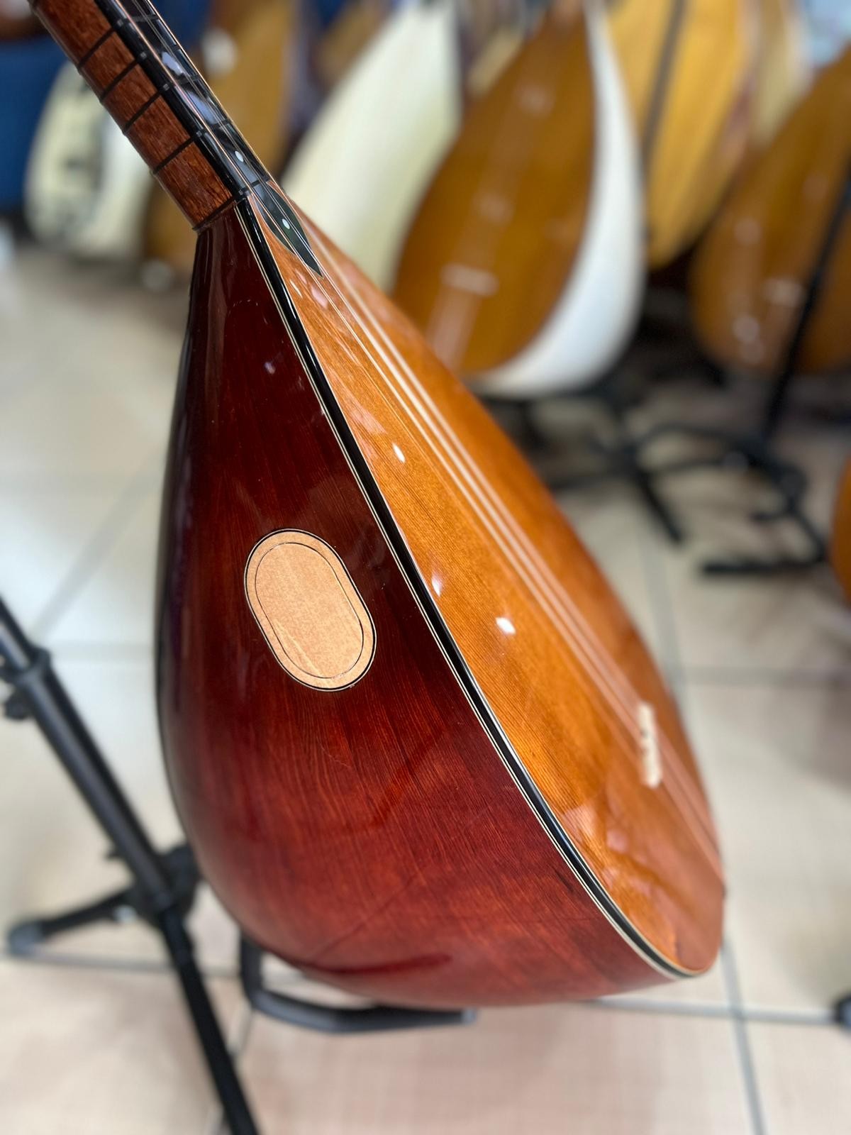 Profesyonel Ardıç Tekne Kısa Sap Bağlama (kalın kılıf, yedek tek, mızrap hediye)