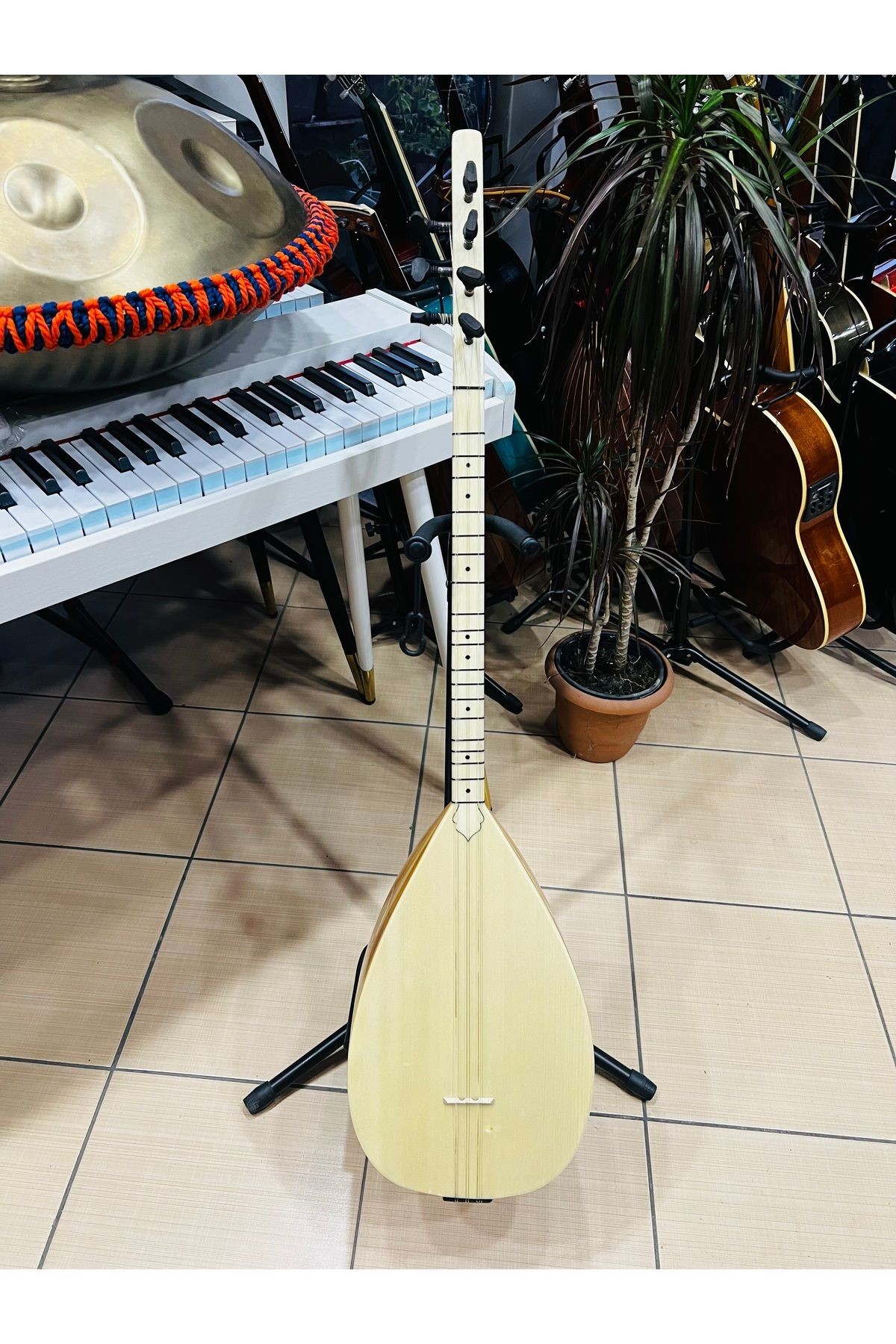 Özel seri ceviz kısa sap bağlama+softcase+yedek tel