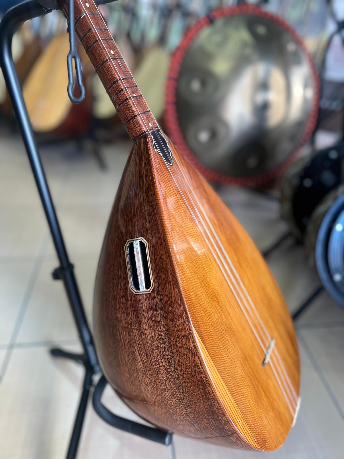 Profesyonel Maun Tekne Kısa Sap Bağlama(kalın soft kılıf, yedek Tel ve mızrap hediye)