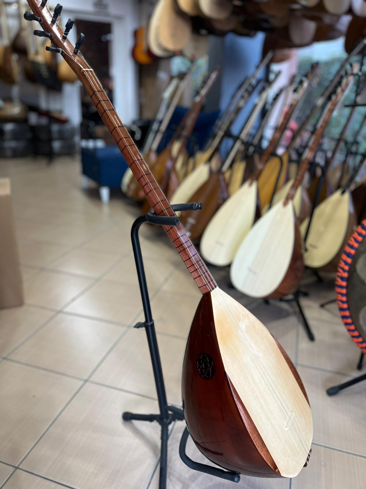 Ceviz Tekne Uzun Sap Bağlama (yedek tel, kılıf ve mızrap hediye)