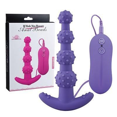 10 Mode Max Pleasure Anal Beads - 10 Fonksiyonlu Titreşimli Silikon Anal Plug, Mavi