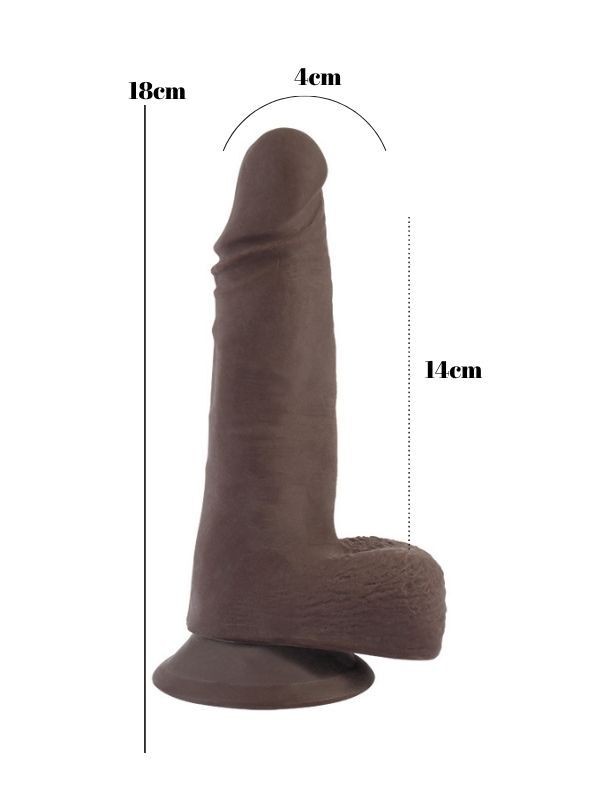 18cm Gerçekçi Dildo – Kıkırdaklı Yapı ve Medikal Silikon