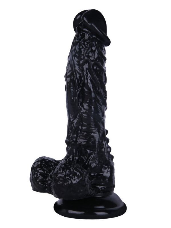 18.5cm Siyah Dildo – Medikal Silikon ve Gerçekçi Tasarım