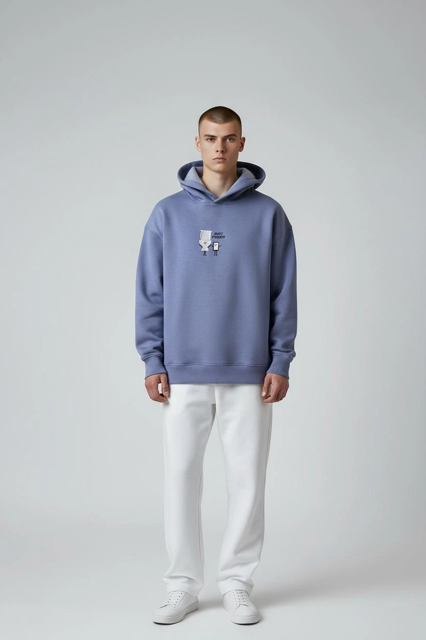 Best Friends Oversize Unisex Kapüşonlu Sweatshirt