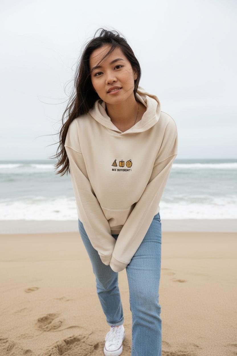 Bee Different  Oversize Unisex Kapüşonlu Sweatshirt