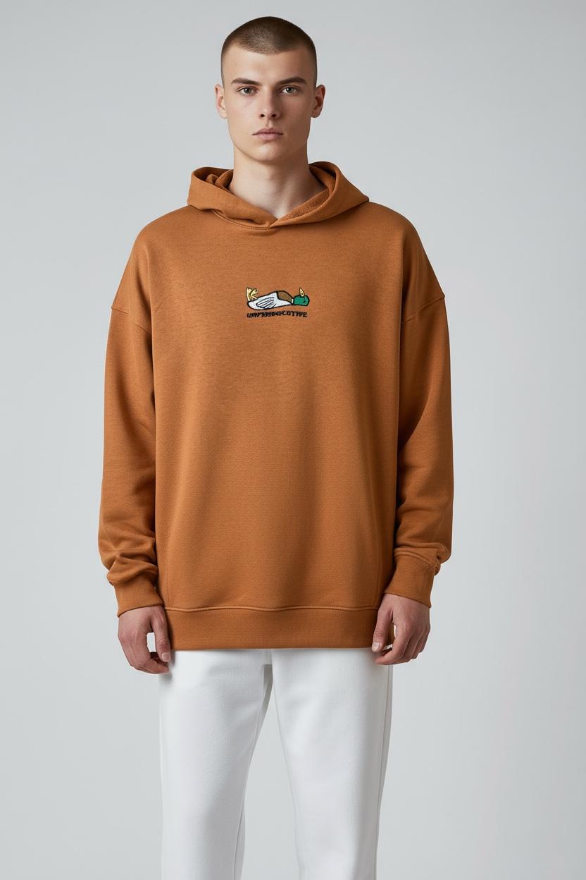UnProductive Oversize Unisex Kapüşonlu Sweatshirt Şardonsuz