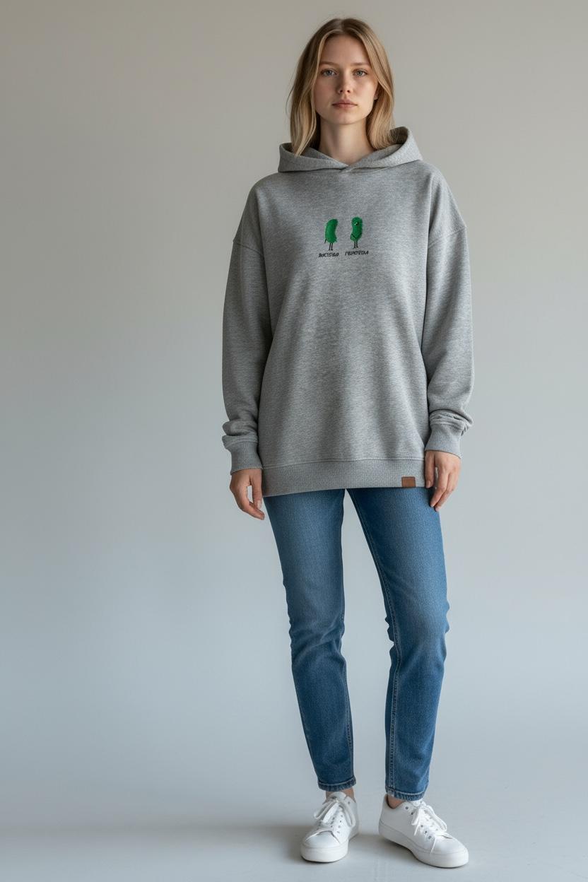 Backteria Oversize Unisex Kapüşonlu Sweatshirt