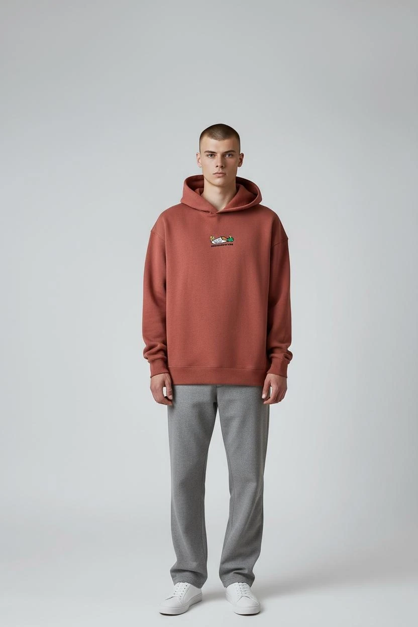 UnProductive Oversize Unisex Kapüşonlu Sweatshirt Şardonlu