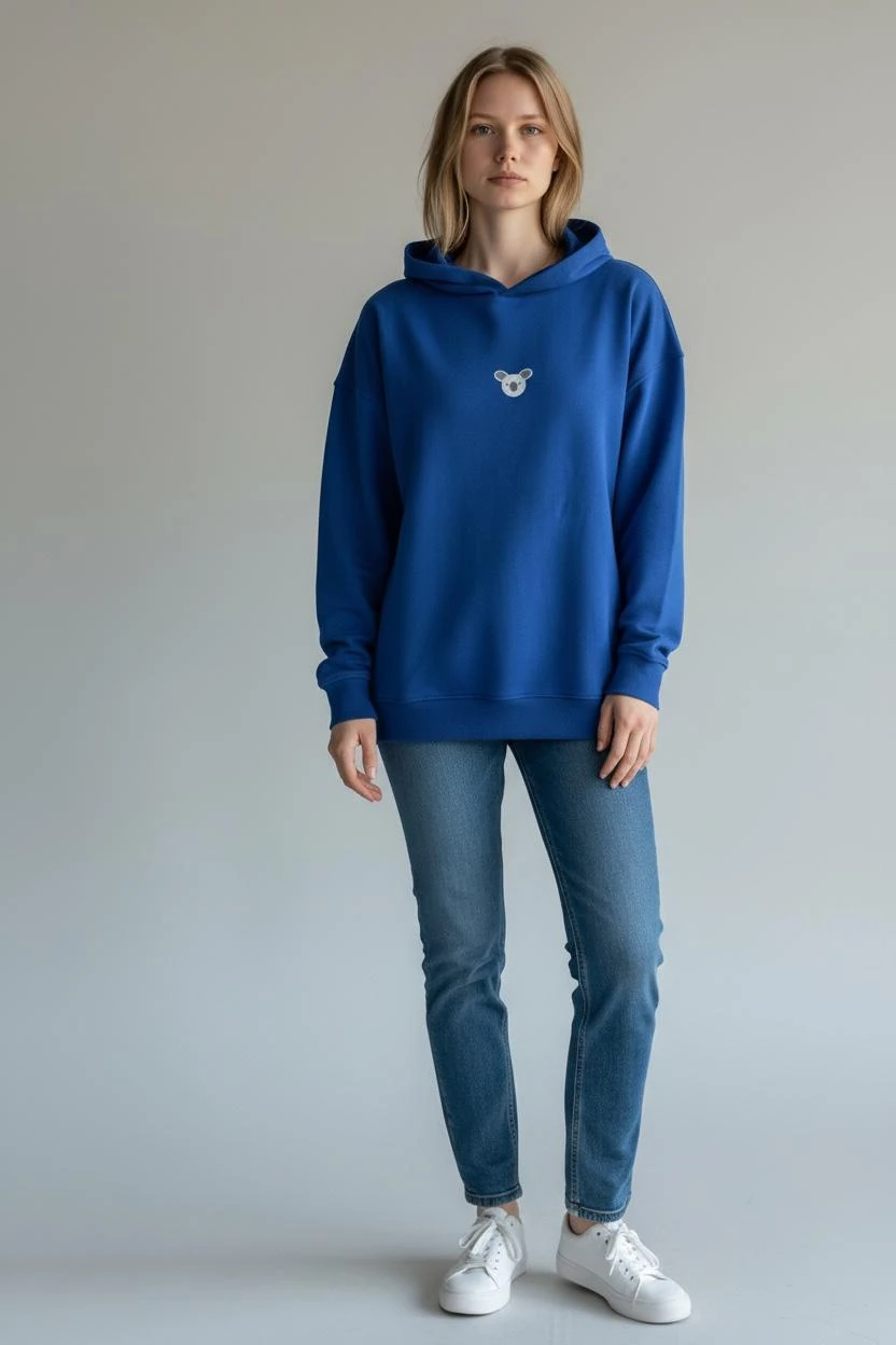 Koala Oversize Unisex Kapüşonlu Sweatshirt