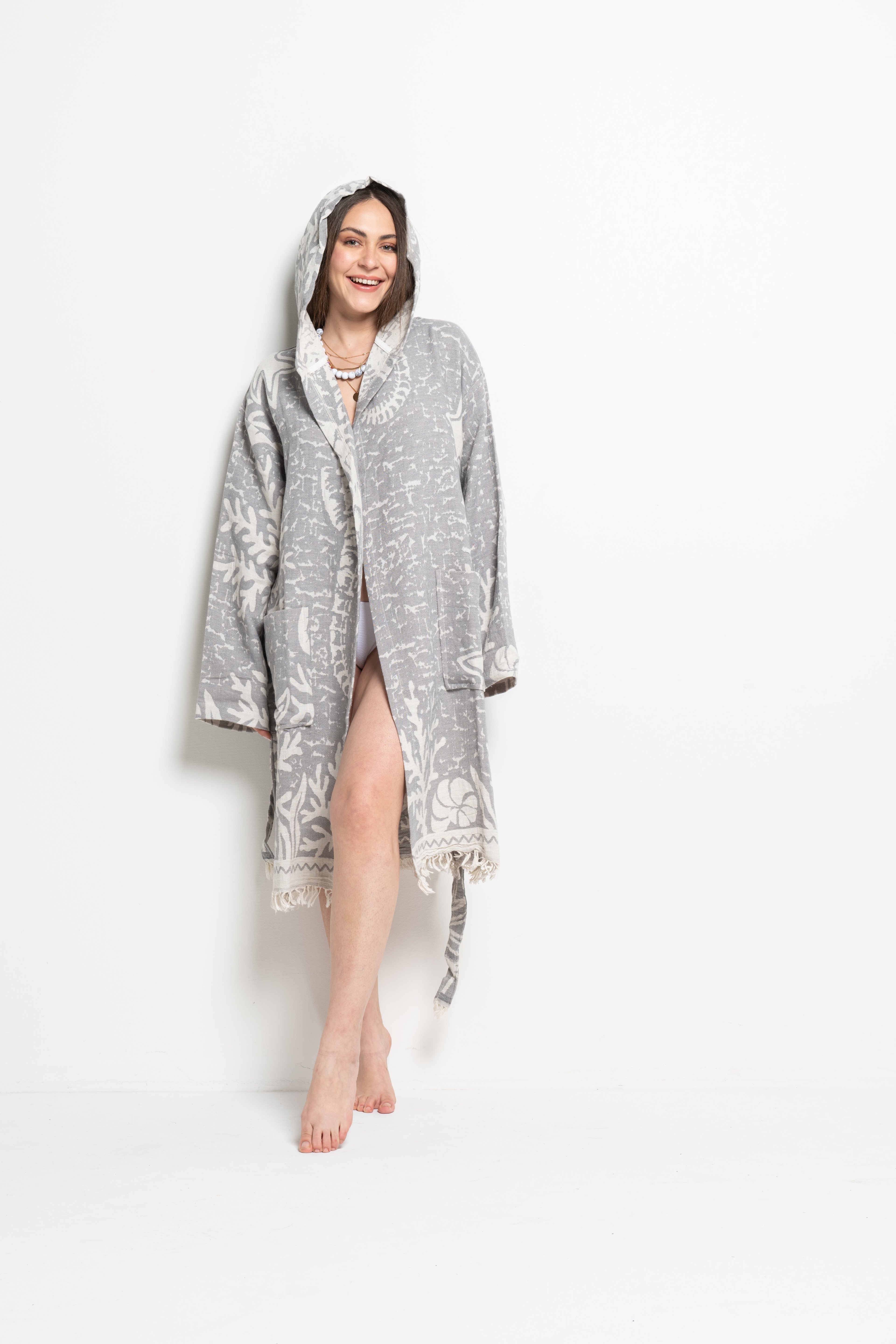 Seahorse Gri Bathrobe