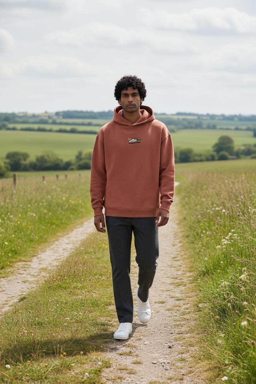 UnProductive Oversize Unisex Kapüşonlu Sweatshirt Şardonlu