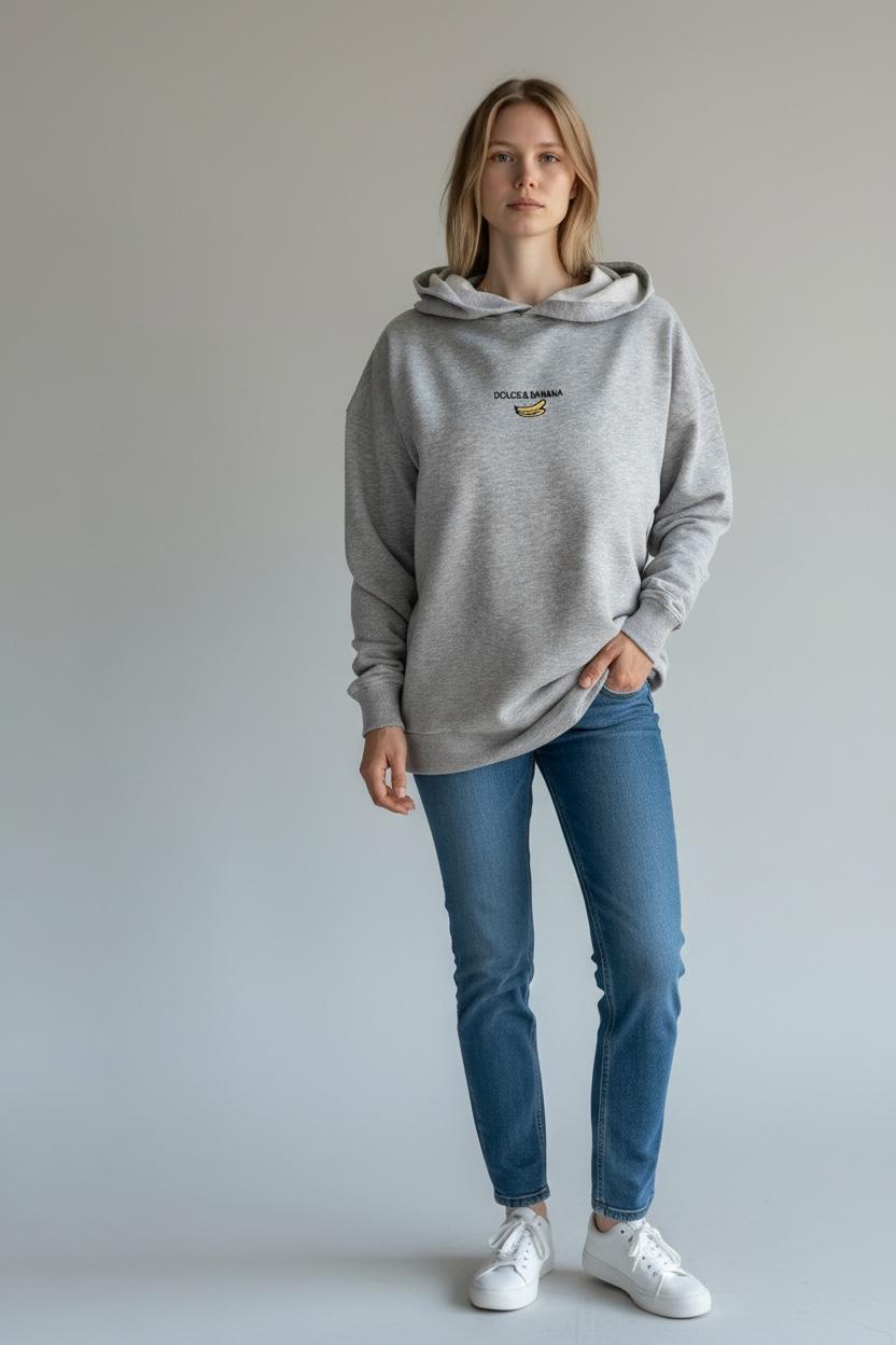 Banana Oversize Unisex Kapüşonlu Sweatshirt