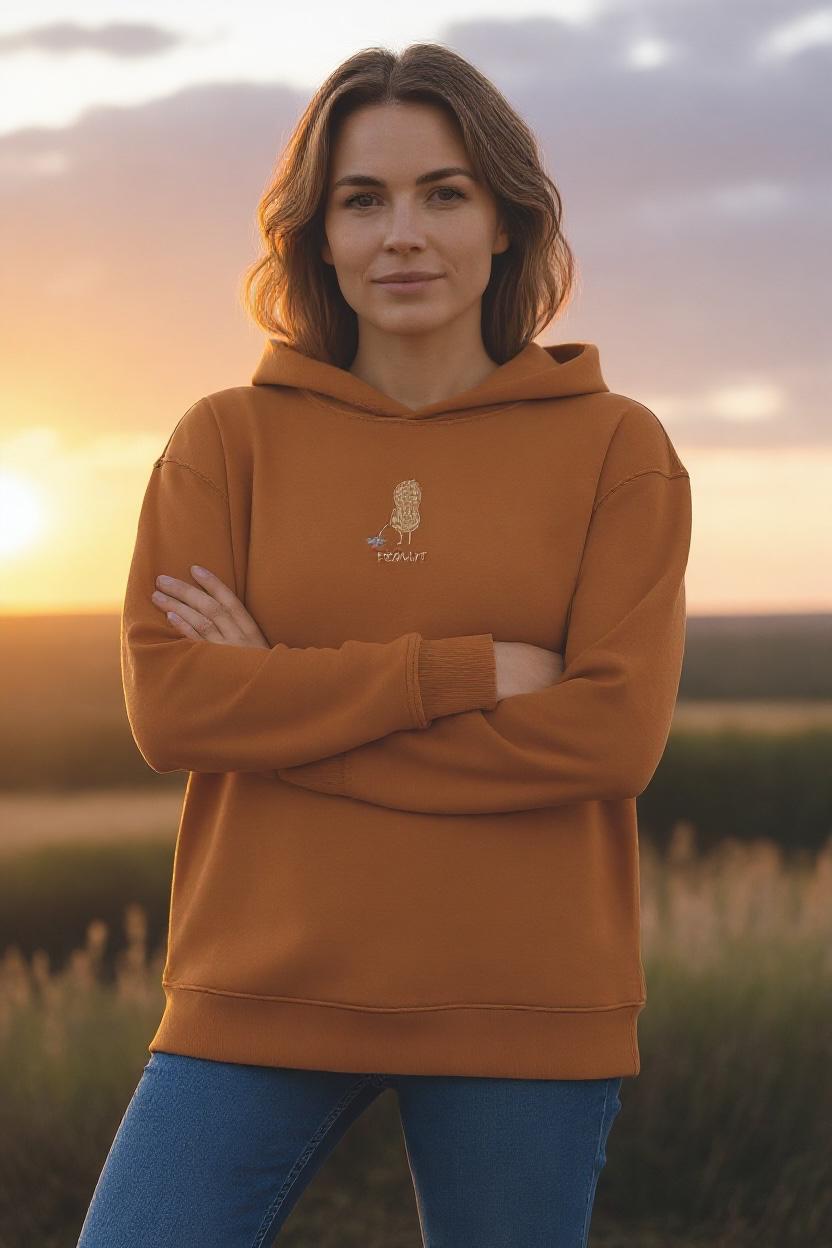 Peenut Oversize Unisex Kapüşonlu Sweatshirt 