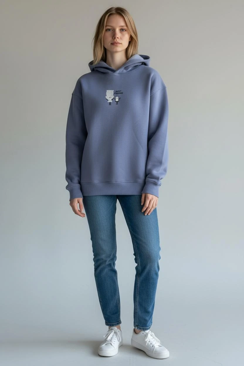 Best Friends Oversize Unisex Kapüşonlu Sweatshirt