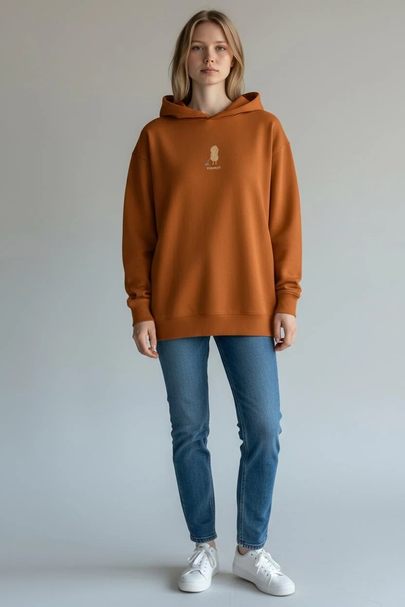 Peenut Oversize Unisex Kapüşonlu Sweatshirt 