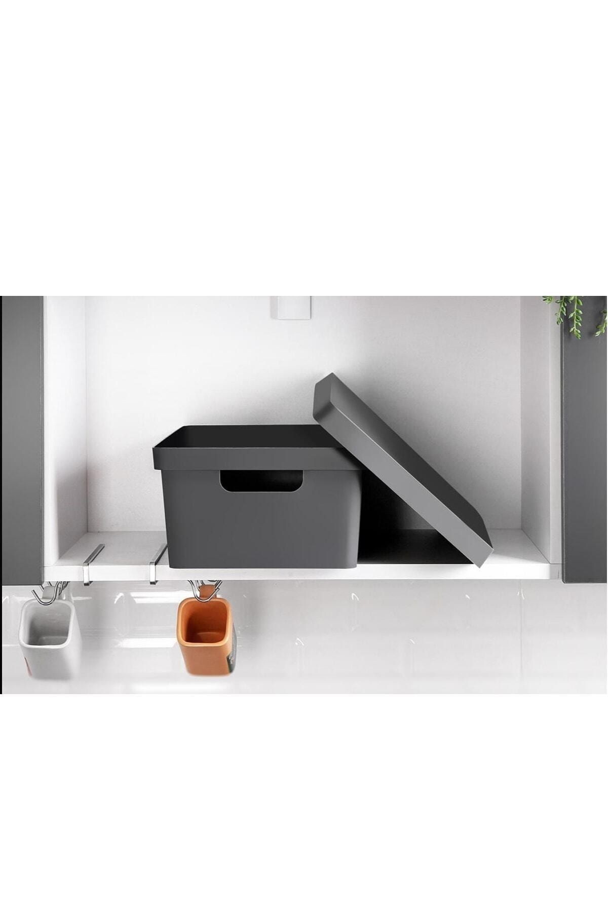 10 Litre Nandy Home Kapaklı Kutu Antrasit