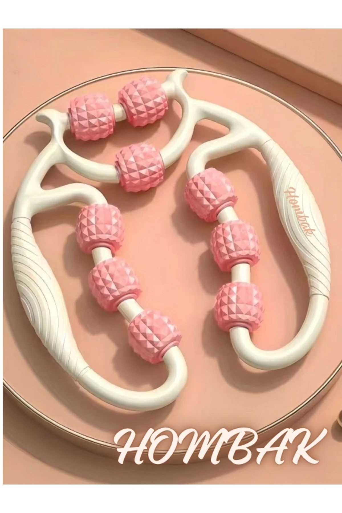 Kas Gevşetici Selülit Masaj Aleti 9 Tekerlekli Lenf Drenaj Rulosu Bacak Kol