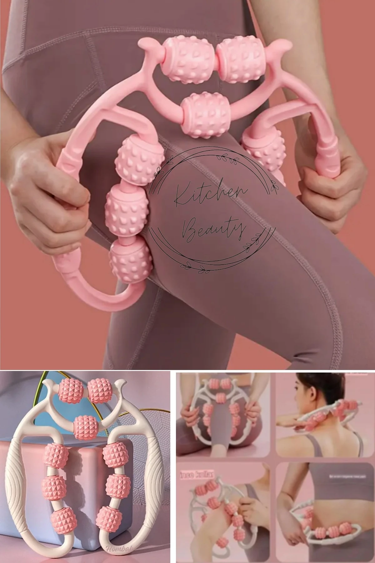 Kas Gevşetici Masaj Aleti 9 Tekerlekli Ayarlanabilir Lenf Drenaj Rulosu Bacak Kol Selülit