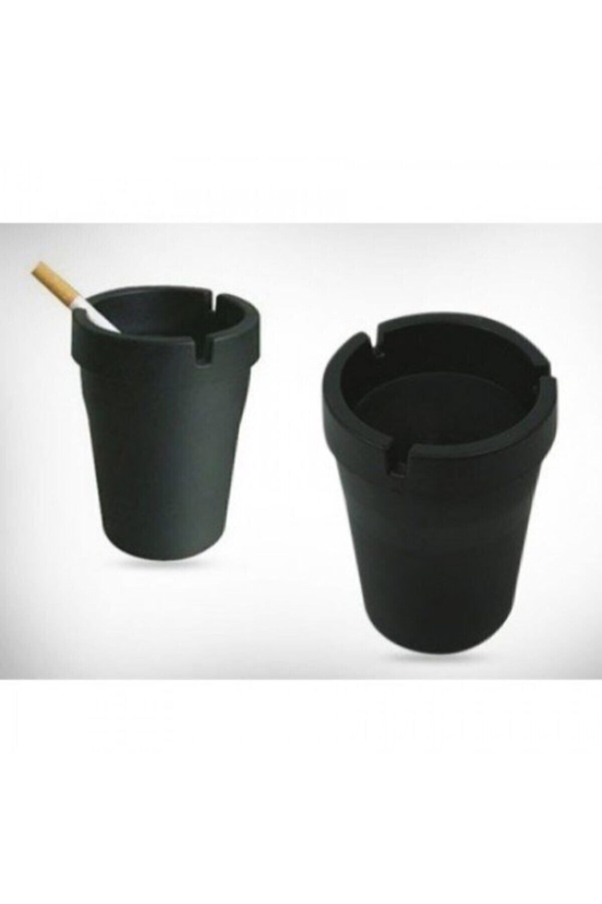 Mini Kokusuz Sert Plastik Oto Araba Küllük Siyah
