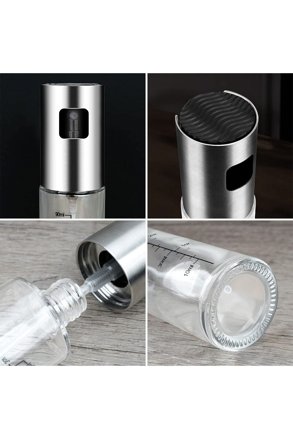 Sprey Yağdanlık Cam Şişe Zeytinyağı, Sirke, Yağ Püskürtücü Airfryer Için Yağdanlık