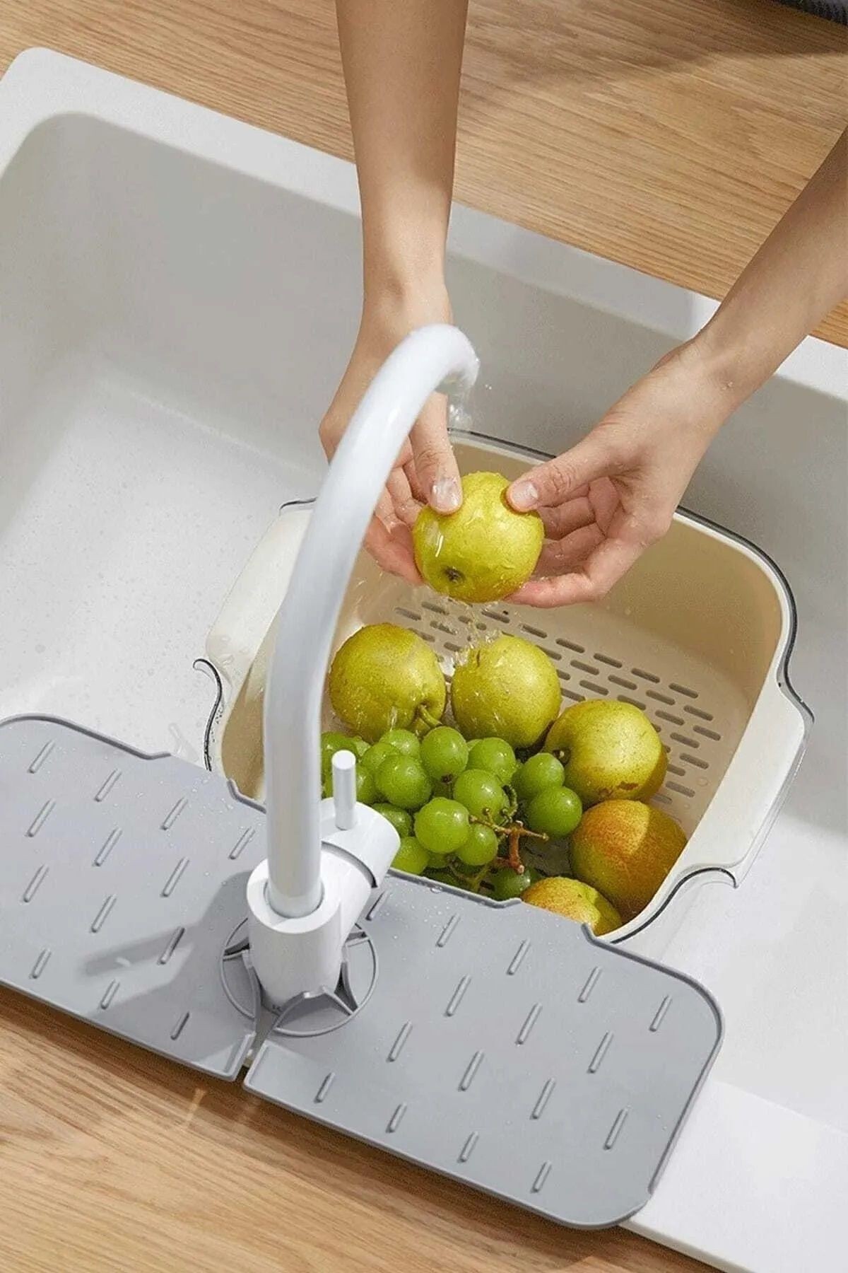 Su Tutucu Musluk Matı Mutfak Banyo Için Koruyucu Musluk Lavabo Bulaşık Süngeri Matı