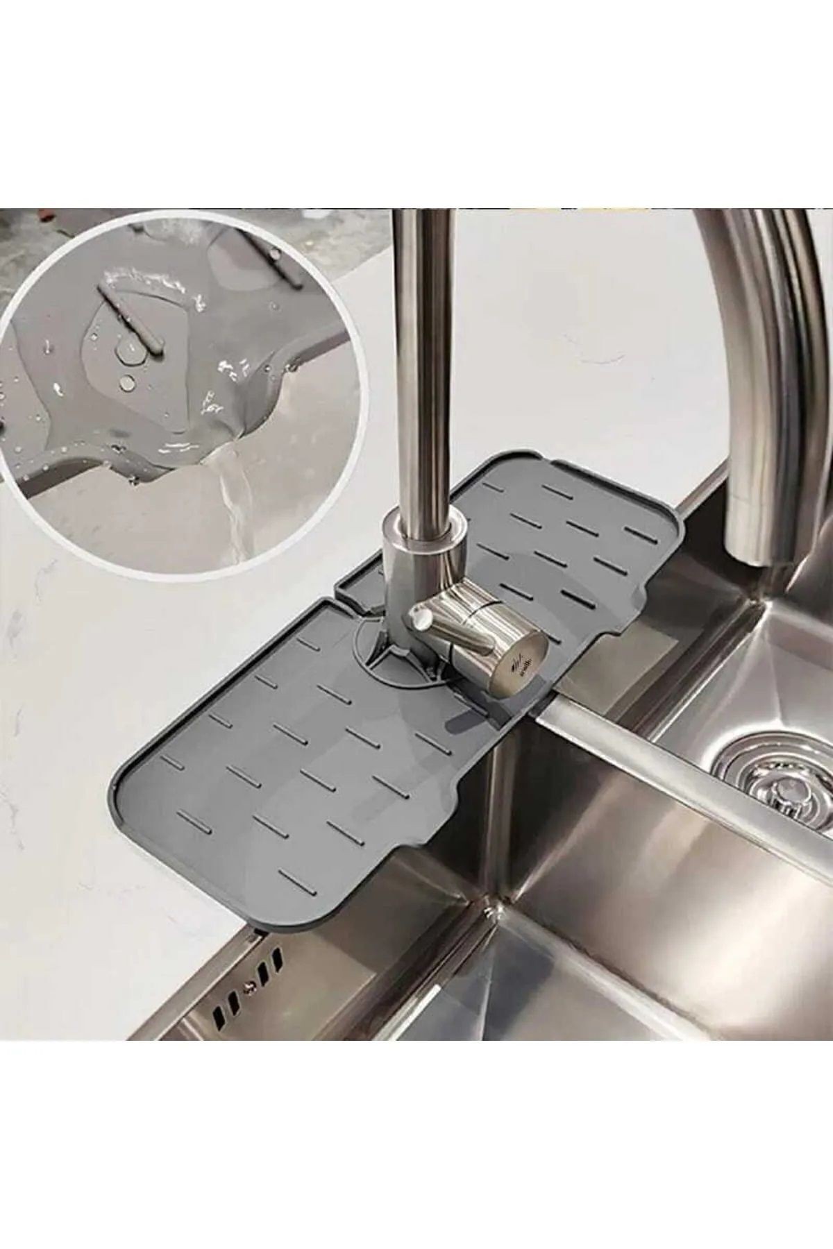 Su Tutucu Musluk Matı Mutfak Banyo Için Koruyucu Musluk Lavabo Bulaşık Süngeri Matı