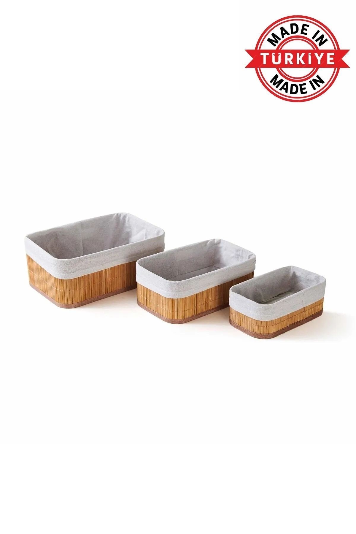 3 Lü Kare Stil Pinterest Sepet Dekoratif Ev Düzenleyici Bambu Organizer