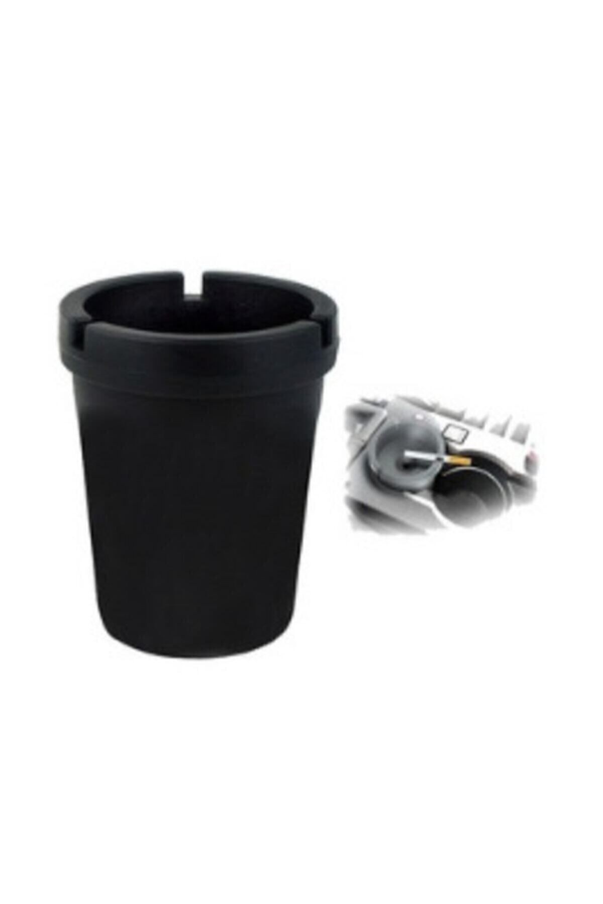 Mini Kokusuz Sert Plastik Oto Araba Küllük Siyah