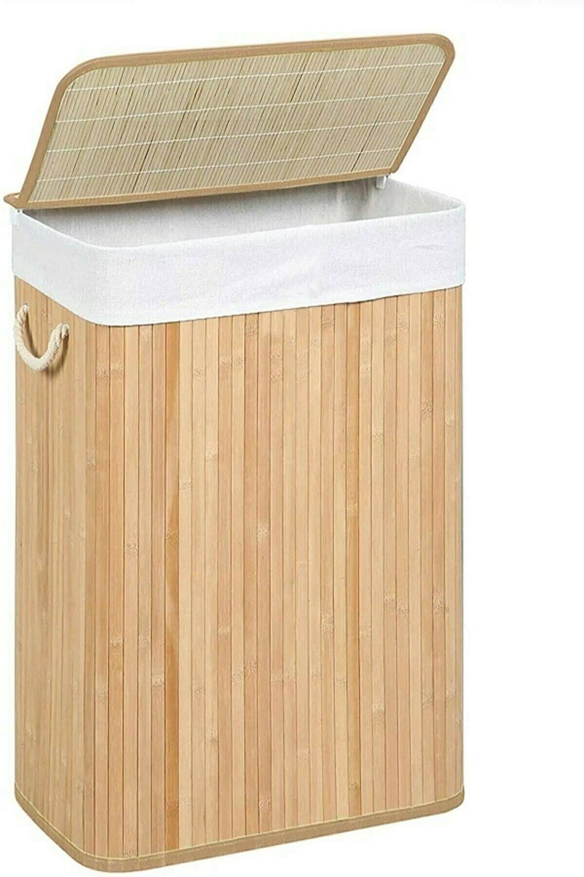 Katlanabilir Bambu Kirli Çamaşır Sepeti Fma332135