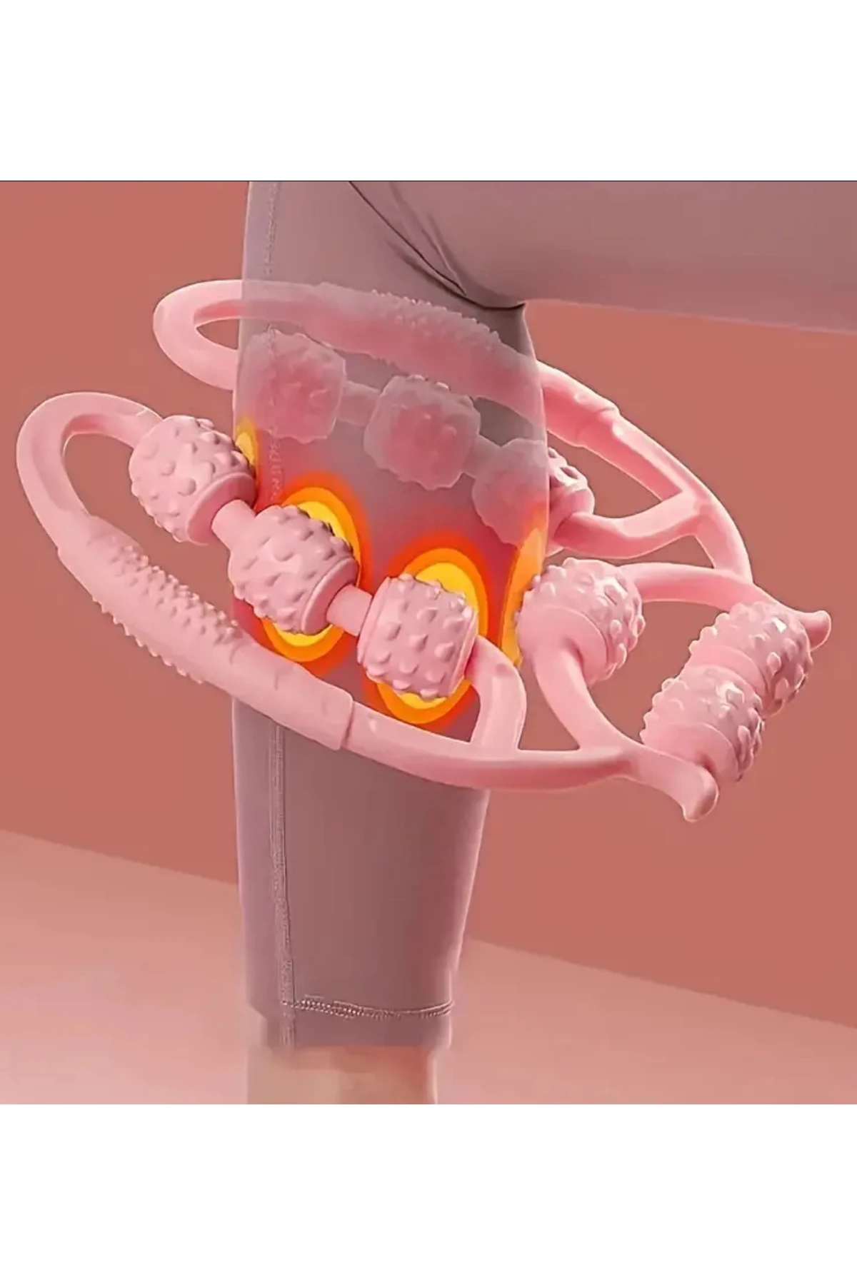 Kas Gevşetici Selülit Masaj Aleti 9 Tekerlekli Lenf Drenaj Rulosu Bacak Kol