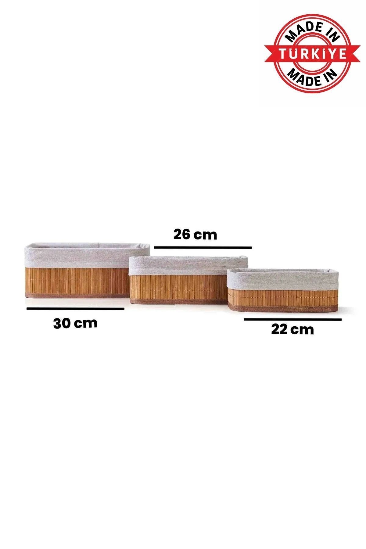 3 Lü Kare Stil Pinterest Sepet Dekoratif Ev Düzenleyici Bambu Organizer