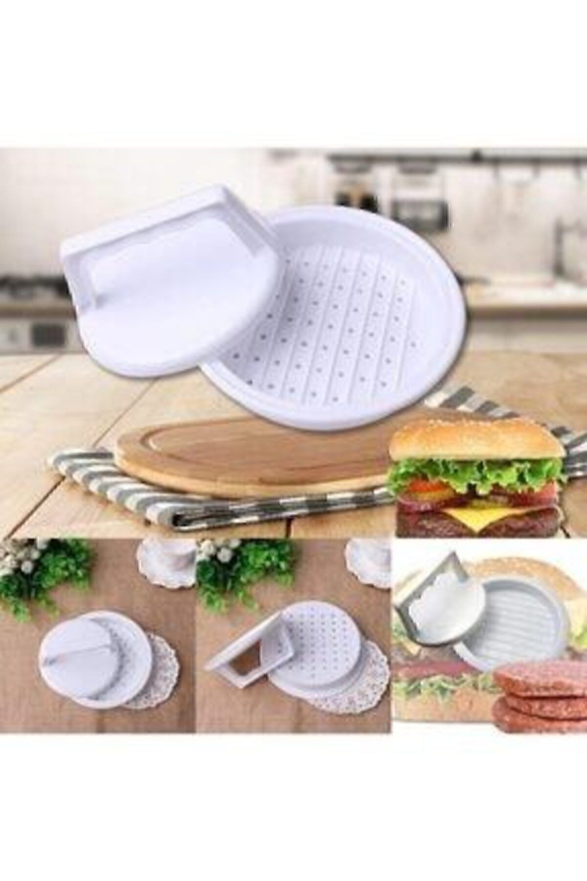 Veliday Hamburger Köfte Kalıbı Köfte Presi Şekillendirici Kp-104 Burger Press Pratik Köfte Yapma
