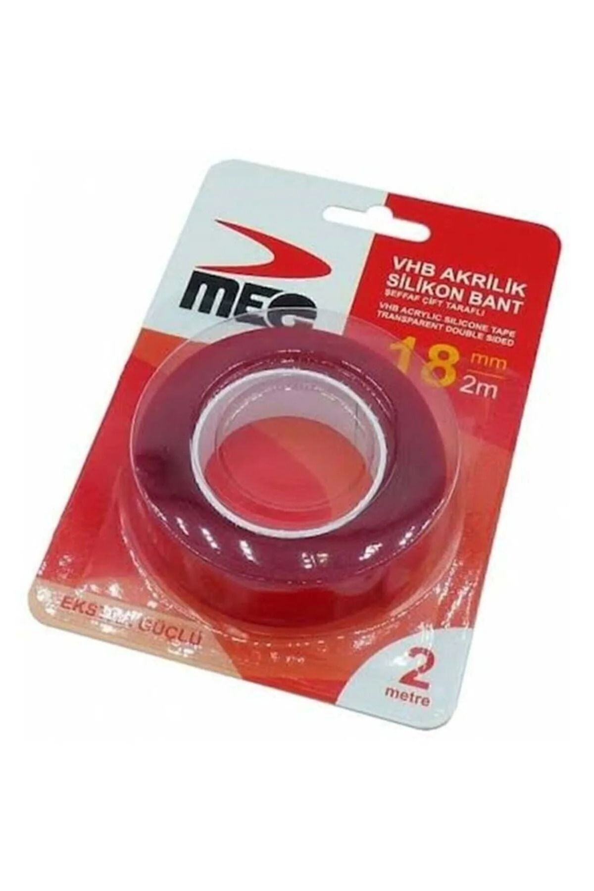 Meg Silikonlu Çift Taraflı Montaj Bandı 18mm X 2 Metre