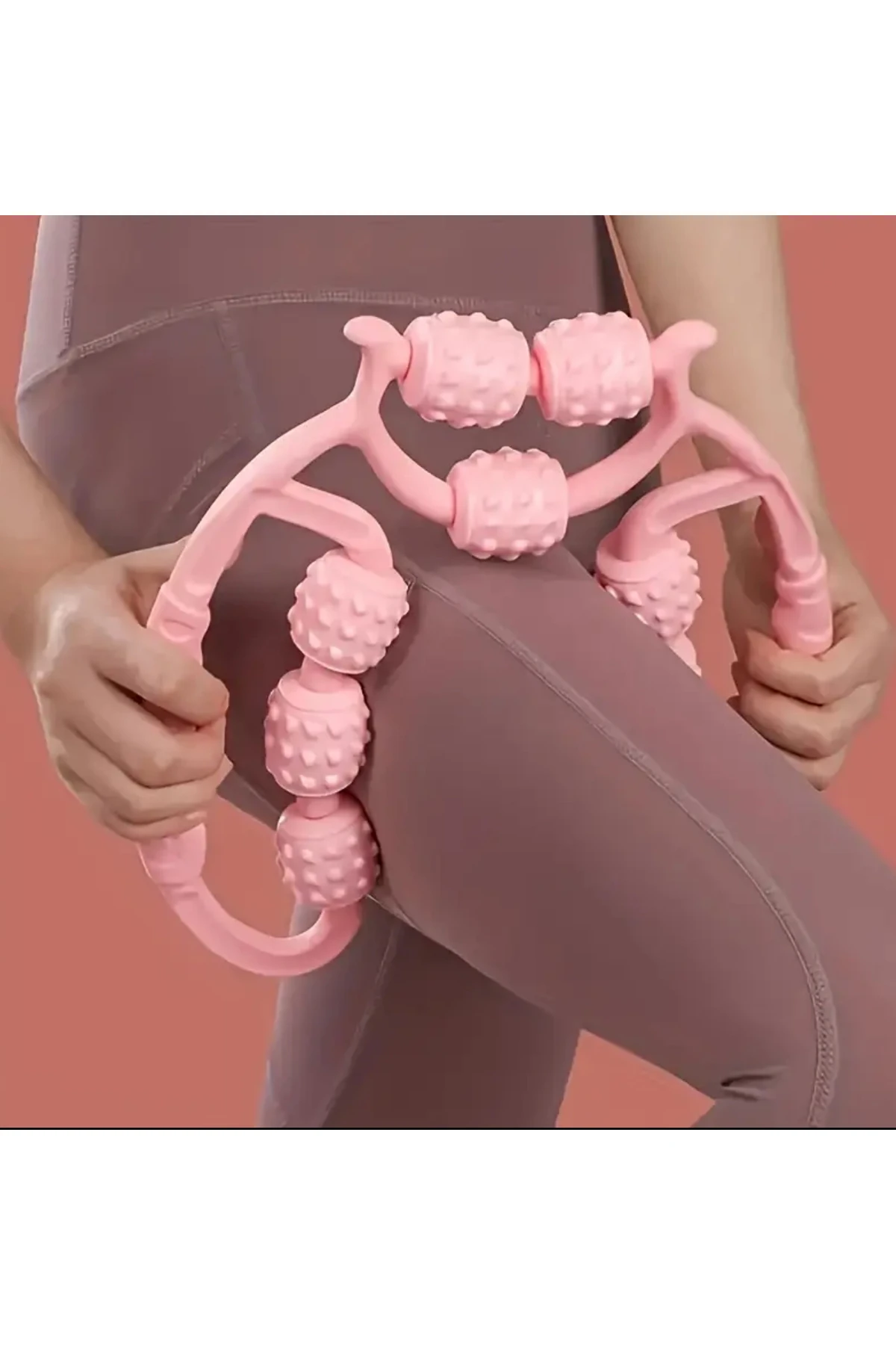 Kas Gevşetici Selülit Masaj Aleti 9 Tekerlekli Lenf Drenaj Rulosu Bacak Kol