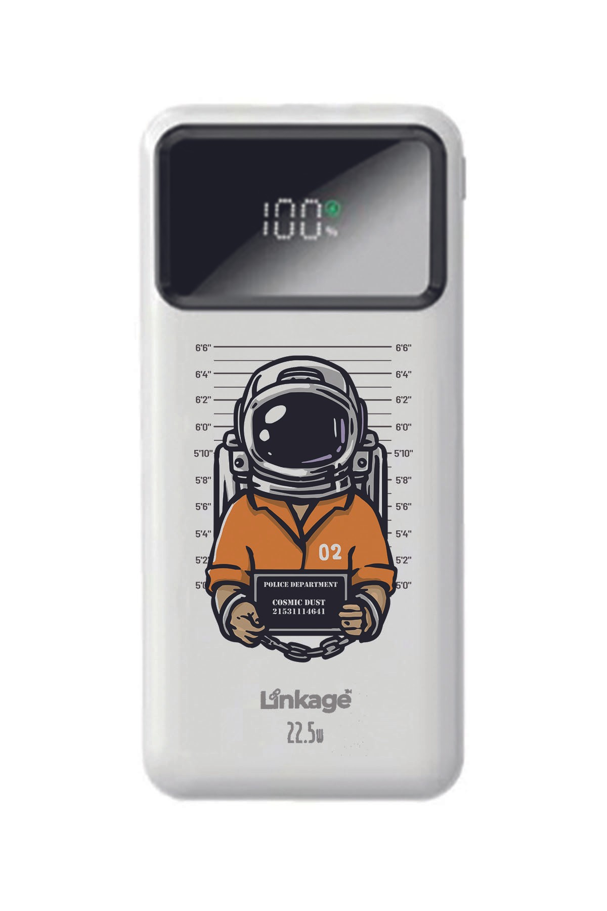 Özel Haydut Astronot Beyaz 22,5 W Hızlı Şarj Özellikli LCD Ekranlı 10000 Mah Powerbank