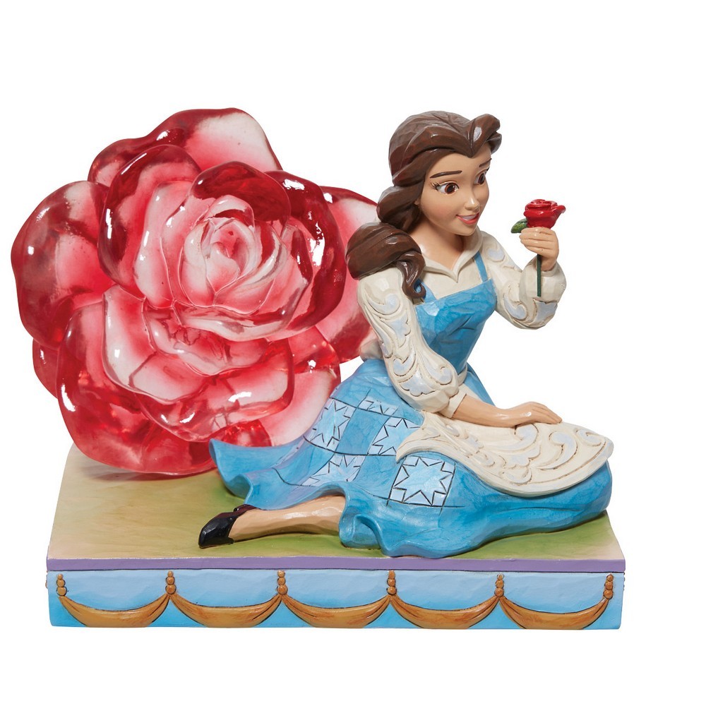 Disney Büyülü Bir Gül Şeffaf Reçine Gül Figür Biblo Belle
