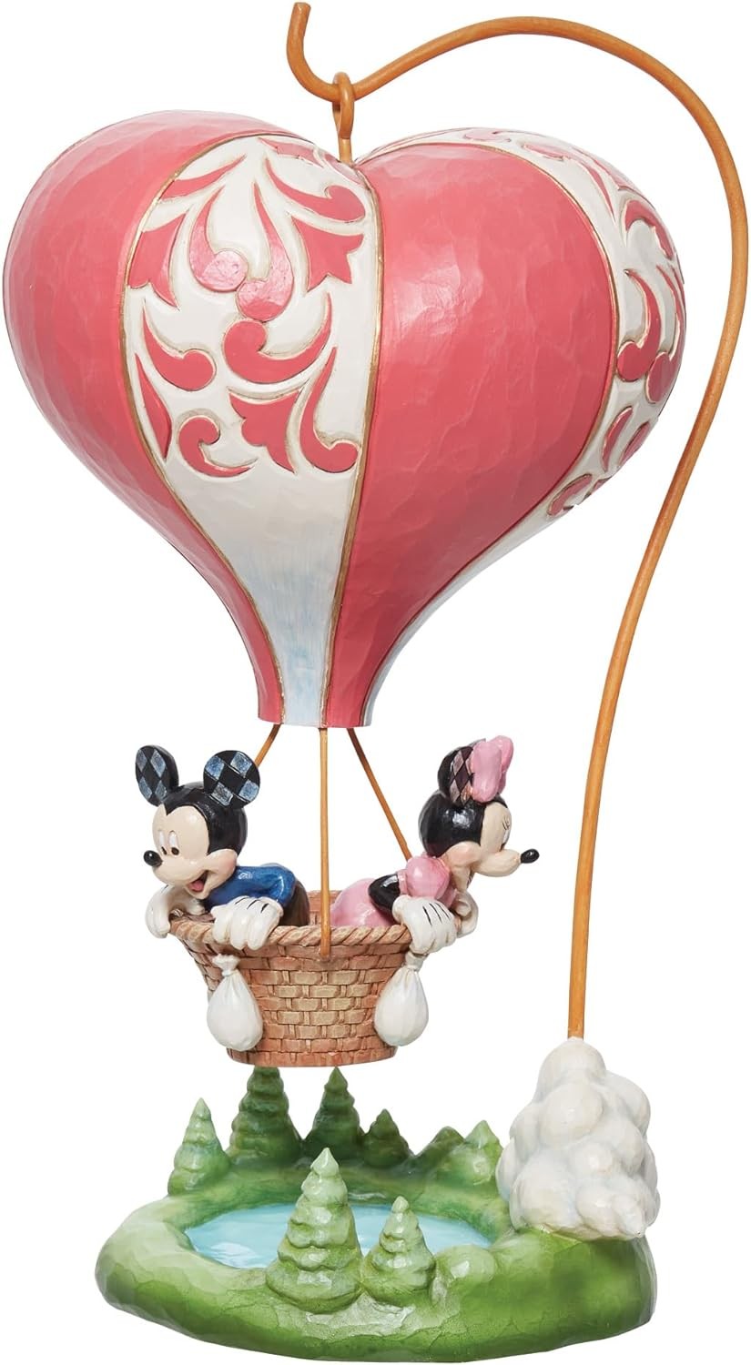 Disney Aşk Uçuşa Geçiyor Mickey ve Minnie Kalpli Hava Balonu Figür Biblo