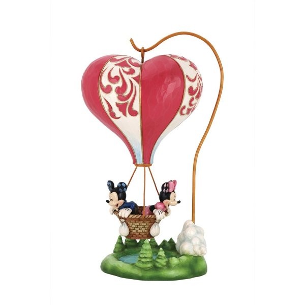 Disney Aşk Uçuşa Geçiyor Mickey ve Minnie Kalpli Hava Balonu Figür Biblo
