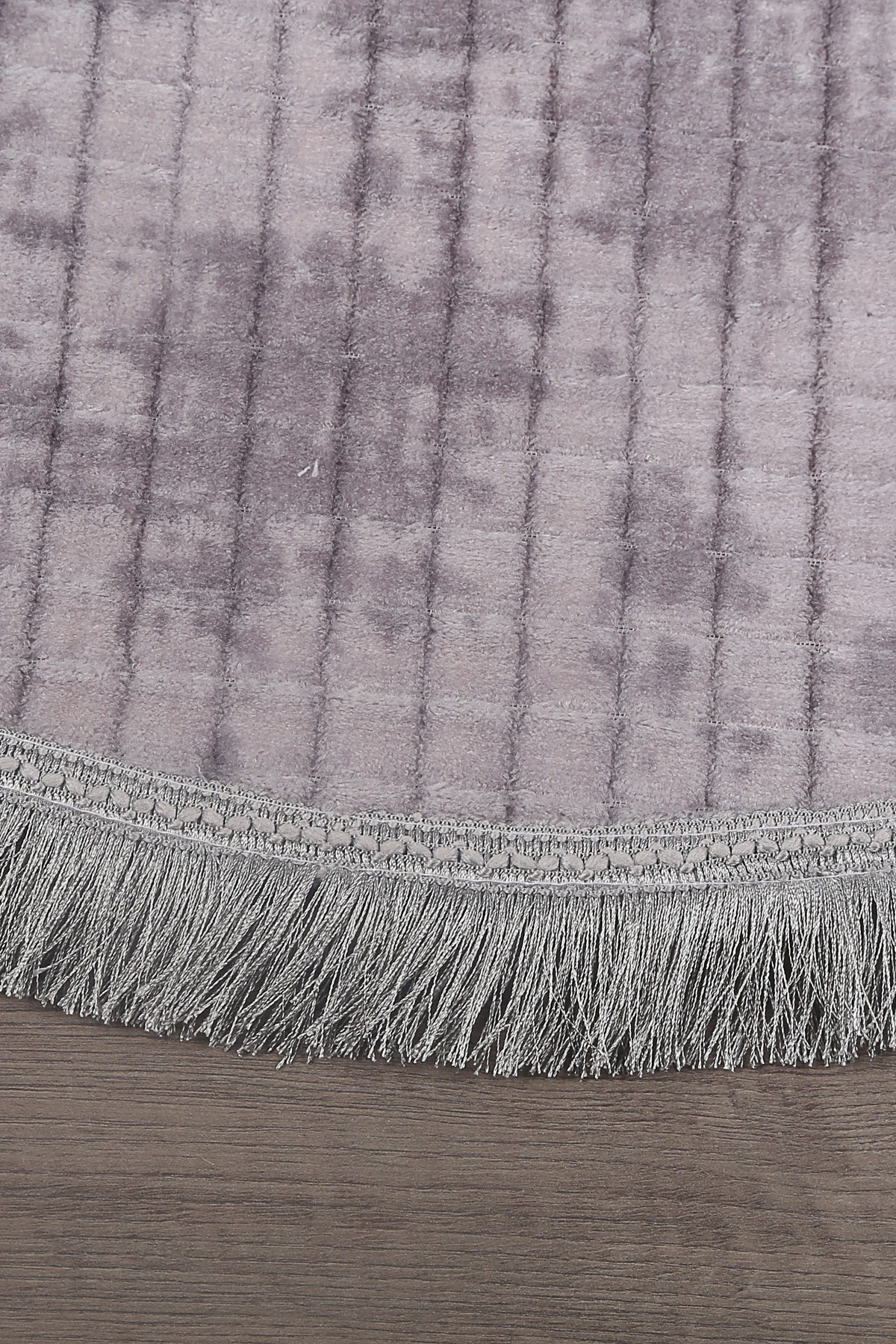 Kare Plus Oval Spor Saçaklı Salon Oda Çocuk Mutfak Antre Koridor Halısı Kaymaz Yıkanabilir Peluş Kesme Halı Yolluk - Gri