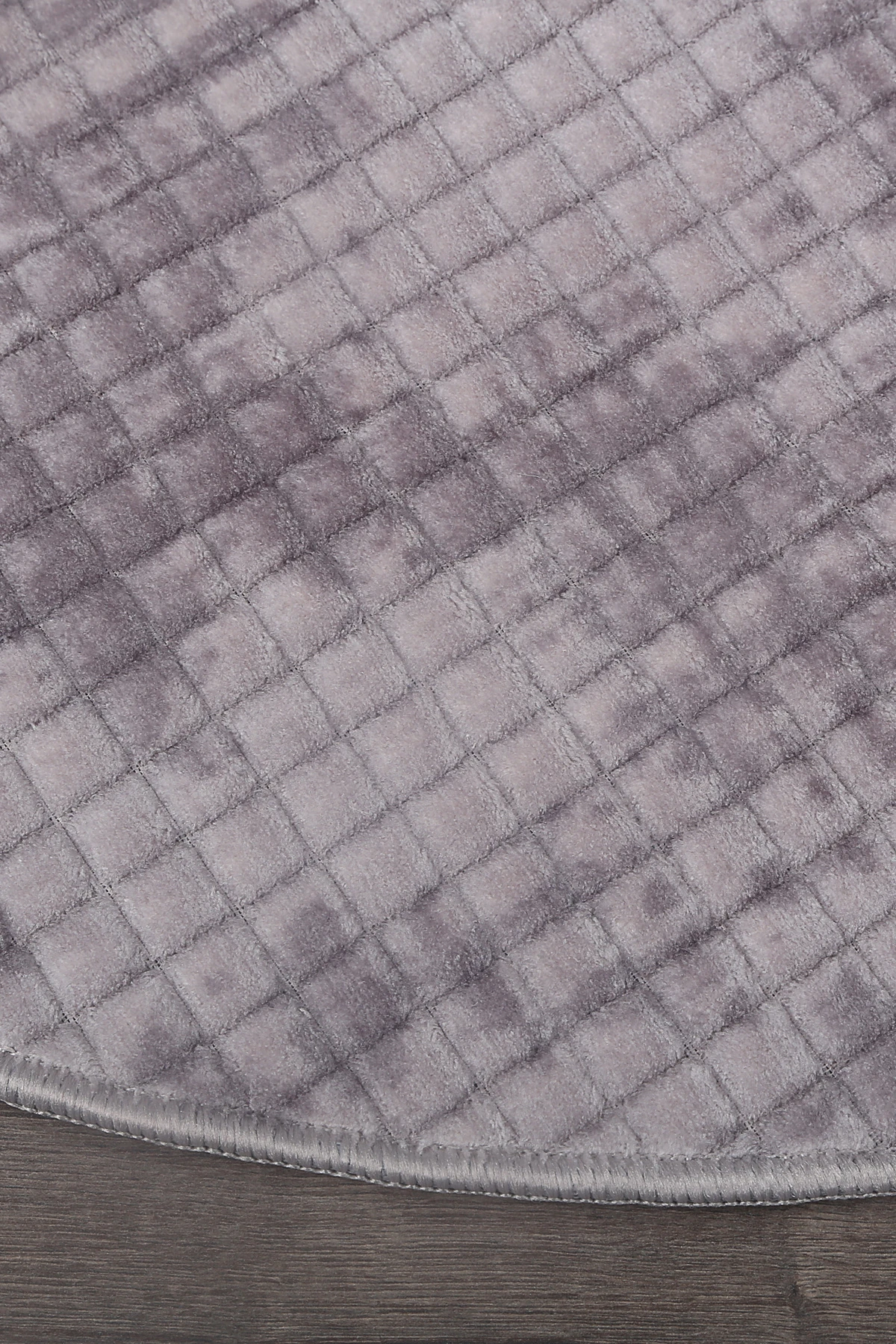 Kare Plus Yuvarlak Salon Oda Çocuk Mutfak Antre Koridor Halısı Kaymaz Tabanlı Makinede Yıkanabilir Peluş Halı Yolluk - Gri