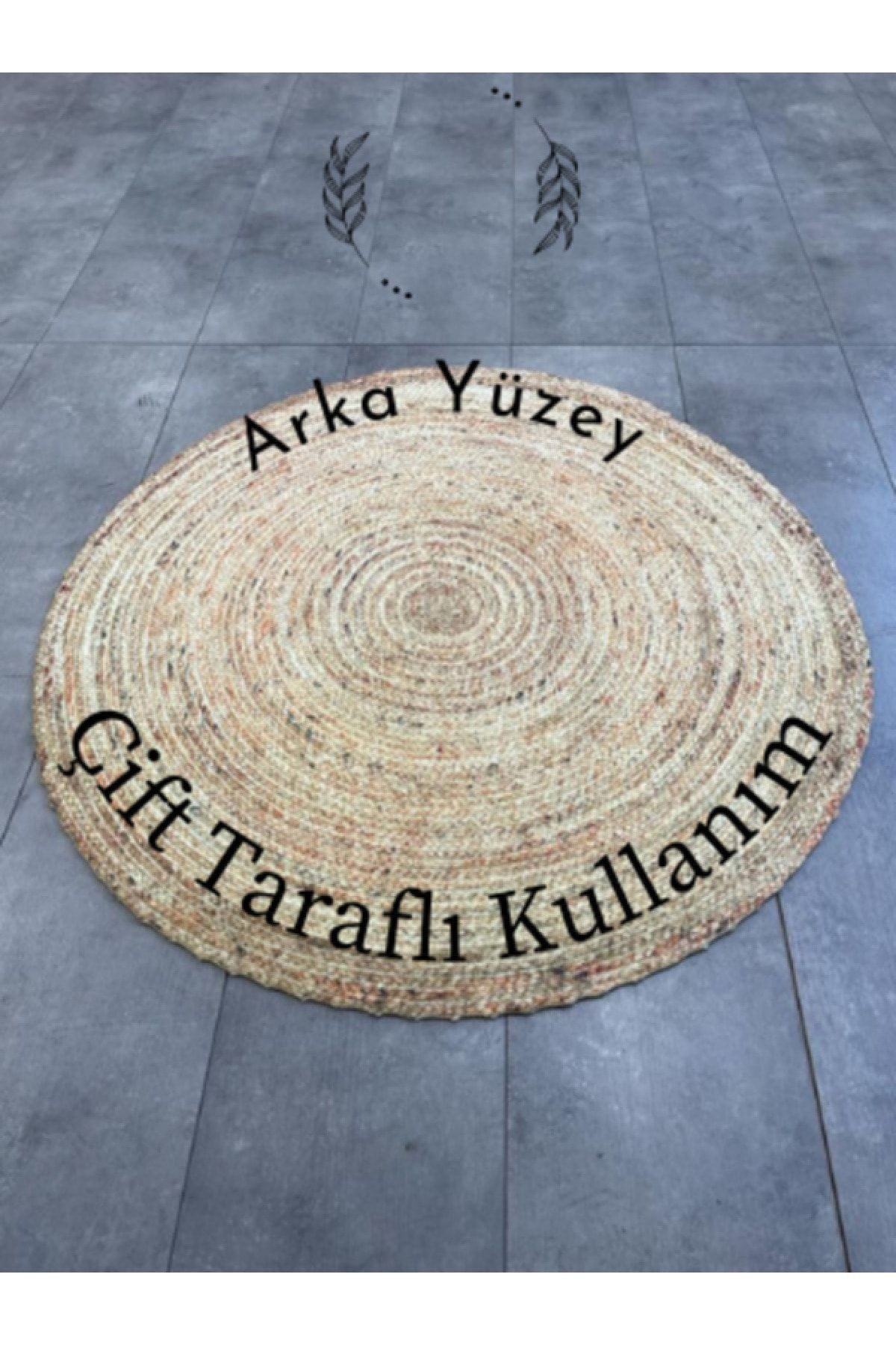 Yuvarlak Jüt Hasır Halı Salon Oda Çocuk Mutfak Antre Koridor Halısı Yolluk KS-1046