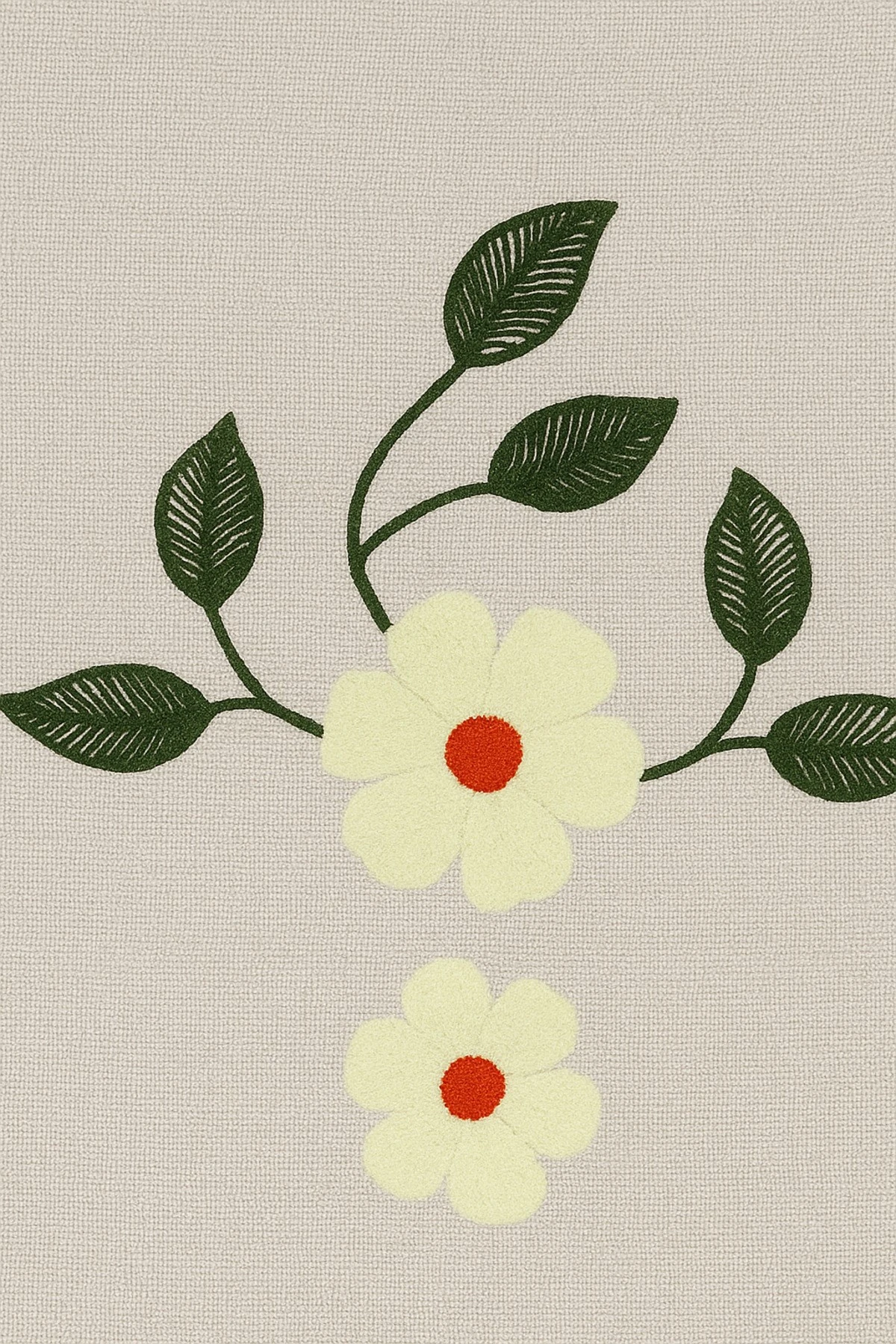 Skye Keten Nakış İşlemeli Üçgen Bitişli Yıkanabilir Mutfak Salon Sehpa Yemek Masa Örtüsü Runner