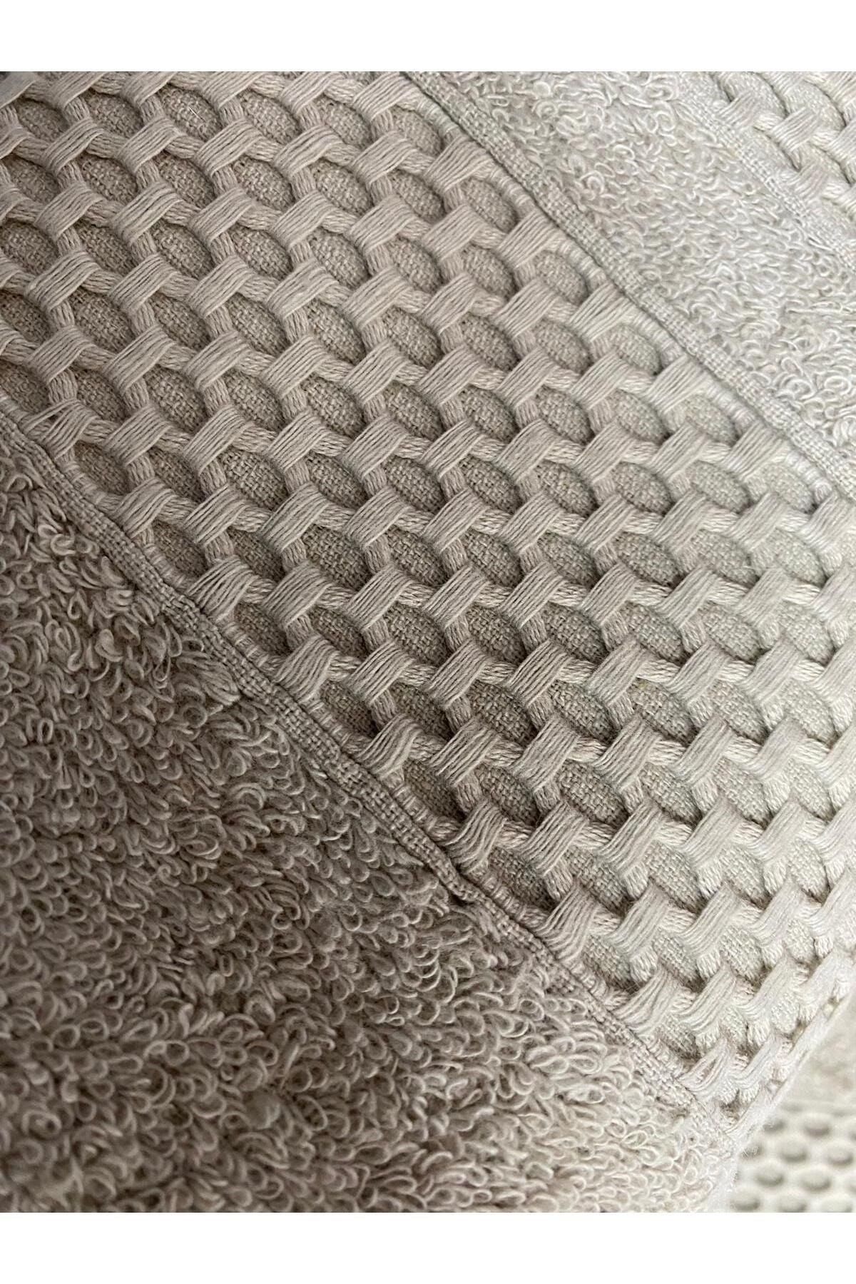 Waffle 3’lü El ve Yüz Havlu Seti – 50x90 cm %100 Pamuk, Yumuşak Dokulu, Örgü Desen.