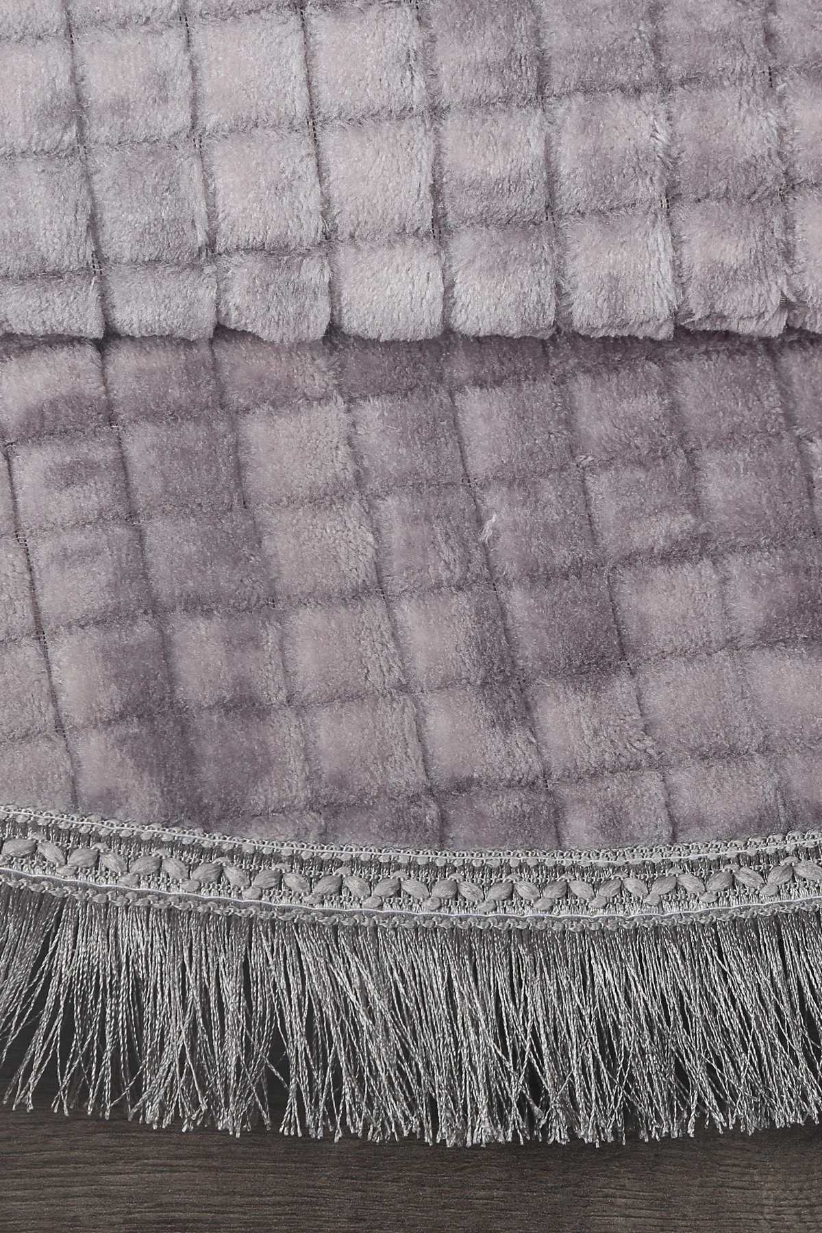 Kare Plus Yuvarlak Spor Saçaklı Salon Oda Çocuk Mutfak Antre Koridor Halısı Kaymaz Yıkanabilir Peluş Halı Yolluk - Gri