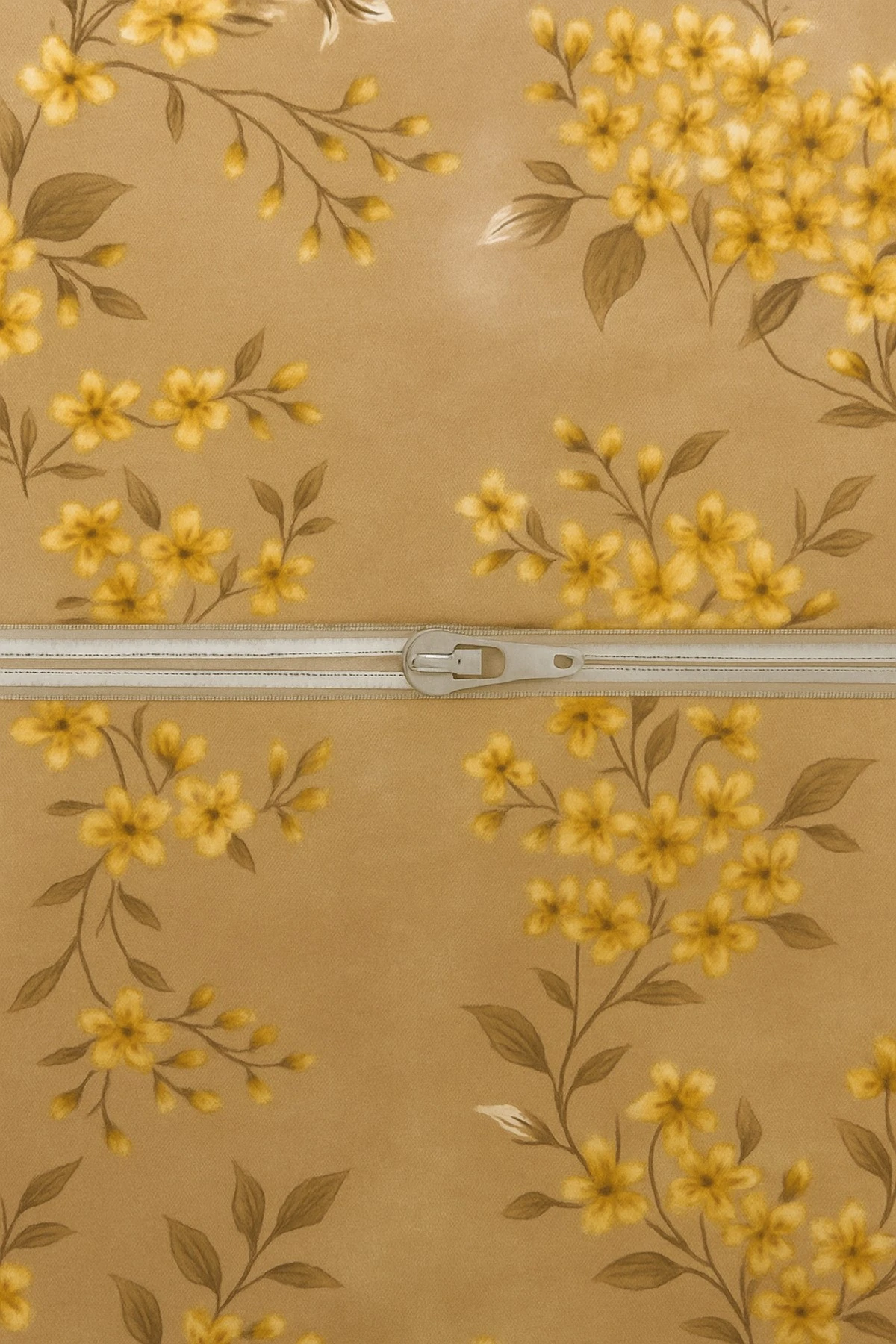 Mirna Kahve Desenli 2 li Yastık Kılıfı Pamuklu Kumaş Fermuarlı